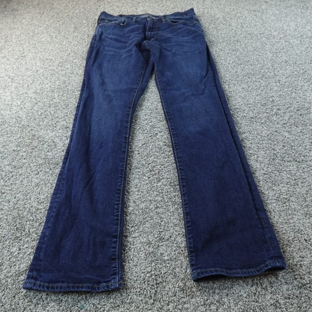 Abercrombie Fitch Jeans Mens 32X34 Dark Blue Denim Pants Straight Stretch Preppy